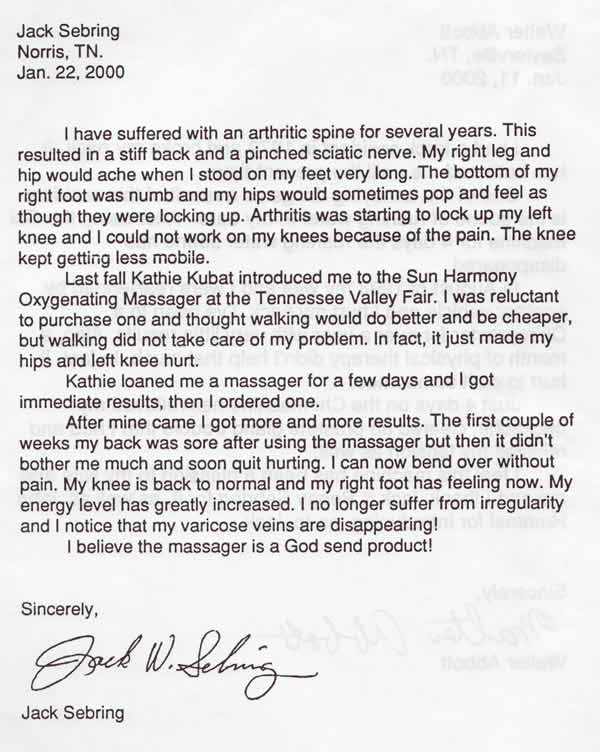 Jack Sebring testimonial