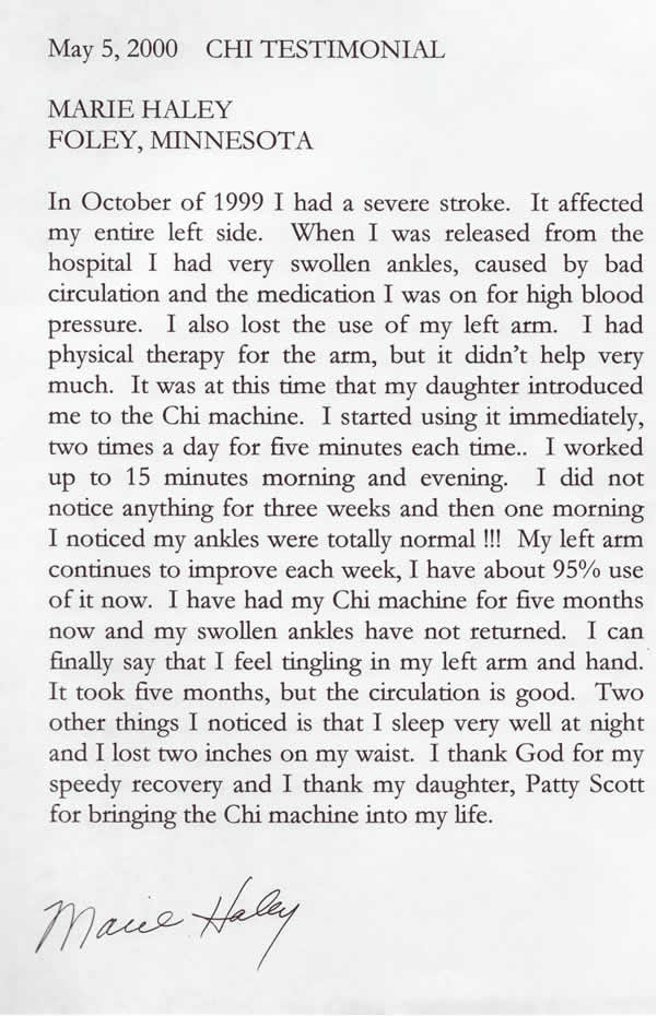 Marie Haley Testimonial