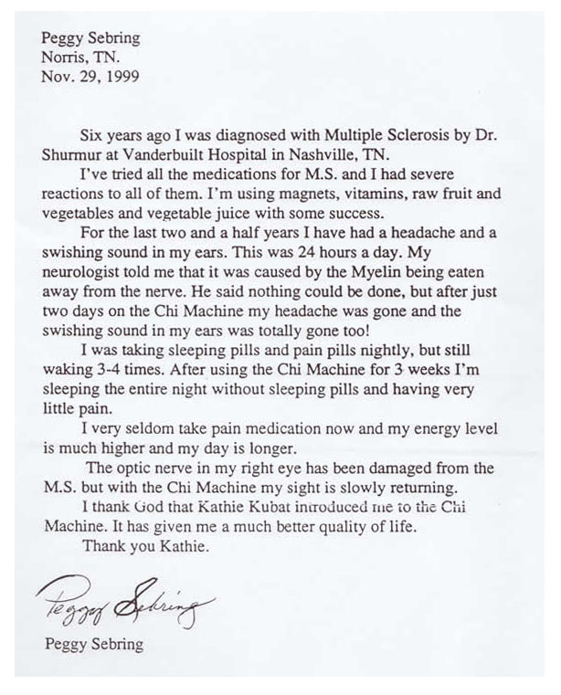 Peggy Sebring Testimonial